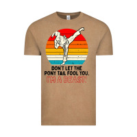 Vintage Coffee karate girl kick Vintage Tee - artisFamous