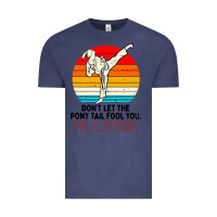 Vintage Denim karate girl kick Vintage Tee - artisFamous
