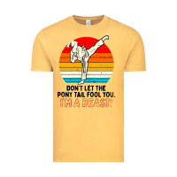Vintage Mustard karate girl kick Vintage Tee - artisFamous