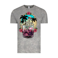 Cloud Rock summer skeleton cocktail Vintage Tee - NancyCooperArtShop