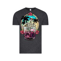 Vintage Black summer skeleton cocktail Vintage Tee - NancyCooperArtShop