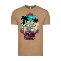Vintage Coffee summer skeleton cocktail Vintage Tee - NancyCooperArtShop