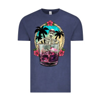 Vintage Denim summer skeleton cocktail Vintage Tee - NancyCooperArtShop