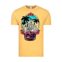 Vintage Mustard summer skeleton cocktail Vintage Tee - NancyCooperArtShop