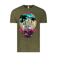 Vintage Olive summer skeleton cocktail Vintage Tee - NancyCooperArtShop