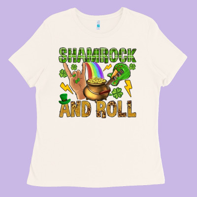 Shamrock And Roll Ladies Tee Designed By Bundleandbundleshop