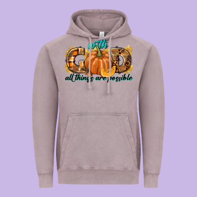 With God All Things Are Possible Vintage Hoodie Designed By Texasbilliewilder