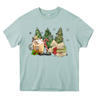 Arona christmas coffee and book Heavy Core Tee - MaliasSmallBusiness