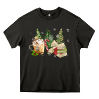 Asphalt christmas coffee and book Heavy Core Tee - MaliasSmallBusiness