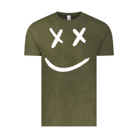 Vintage Olive x eyed smiley face x eyes smiling Vintage Tee - artisFamous