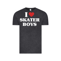 Vintage Black i love skater boys Vintage Tee - artisFamous