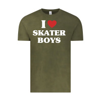 Vintage Olive i love skater boys Vintage Tee - artisFamous