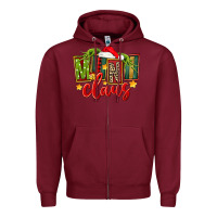 Burgundy christmas mini claus Zipper Hoodie - FaDigitalArtStudio