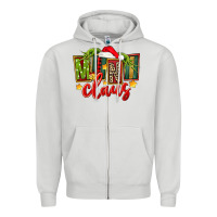 Dove Grey christmas mini claus Zipper Hoodie - FaDigitalArtStudio