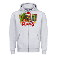 Heather Grey christmas mini claus Zipper Hoodie - FaDigitalArtStudio