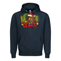 Navy christmas mini claus Zipper Hoodie - FaDigitalArtStudio