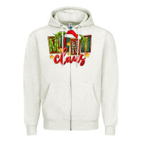 Oatmeal Heather christmas mini claus Zipper Hoodie - FaDigitalArtStudio