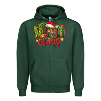 Sports Green christmas mini claus Zipper Hoodie - FaDigitalArtStudio