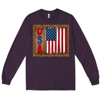 Plum america usa flag tumbler Long Sleeve Tee - TumblerDesignByShophia