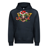 Navy christmas joy baby cow Urban Hoodie - BarkalooDesign