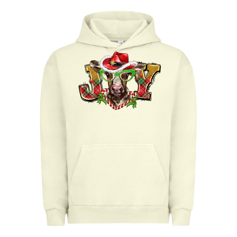 Christmas Joy Baby Cow Urban Hoodie by BarkalooDesign | Teevron