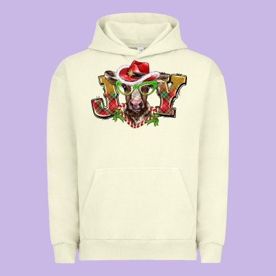 Christmas Joy Baby Cow Urban Hoodie Designed By Barkaloodesign