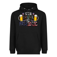 Black I'm Not Drunk I'm Patriotic Heavyweight Hoodie - CowhideDigitalArt