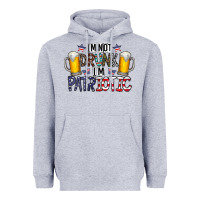 Heather Grey I'm Not Drunk I'm Patriotic Heavyweight Hoodie - CowhideDigitalArt