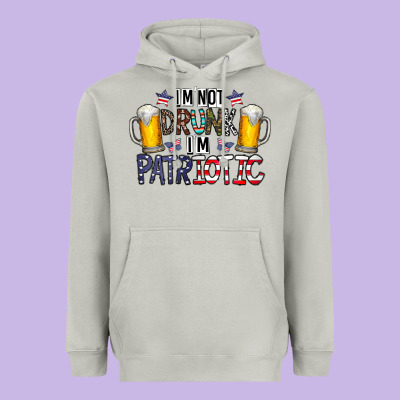 I'm Not Drunk I'm Patriotic Heavyweight Hoodie Designed By Cowhidedigitalart