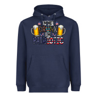 Navy I'm Not Drunk I'm Patriotic Heavyweight Hoodie - CowhideDigitalArt