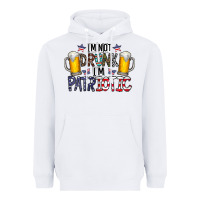 White I'm Not Drunk I'm Patriotic Heavyweight Hoodie - CowhideDigitalArt