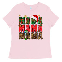 Bubblegum Pink Christmas Mama Ladies Tee - BundleAndBundleShop