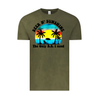 Vintage Olive beer n' sunshine the only B.S. i need Vintage Tee - artisFamous