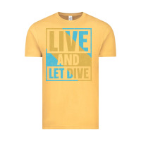 Vintage Mustard Live And Let Dive Retro Style Vintage Tee - artisFamous