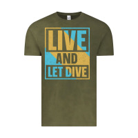 Vintage Olive Live And Let Dive Retro Style Vintage Tee - artisFamous