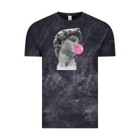 Cloud Black Vaporwave statue head with bubblegum Vintage Tee - artisFamous