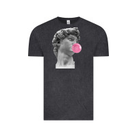 Vintage Black Vaporwave statue head with bubblegum Vintage Tee - artisFamous