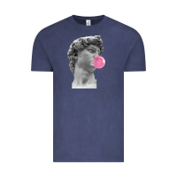 Vintage Denim Vaporwave statue head with bubblegum Vintage Tee - artisFamous