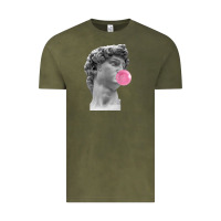 Vintage Olive Vaporwave statue head with bubblegum Vintage Tee - artisFamous