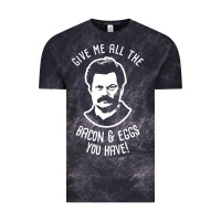 Cloud Black Ron tv show parks Swanson - Bacon & Eggs Vintage Tee - artisFamous