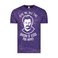 Cloud Purple Ron tv show parks Swanson - Bacon & Eggs Vintage Tee - artisFamous