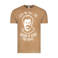 Vintage Camel Ron tv show parks Swanson - Bacon & Eggs Vintage Tee - artisFamous