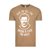 Vintage Coffee Ron tv show parks Swanson - Bacon & Eggs Vintage Tee - artisFamous