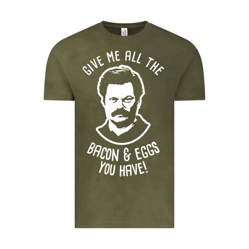 Ron Tv Show Parks Swanson - Bacon & Eggs Vintage Tee by artisFamous | Teevron