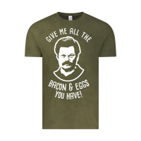 Vintage Olive Ron tv show parks Swanson - Bacon & Eggs Vintage Tee - artisFamous