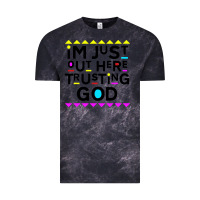 Cloud Black i'm just out here trusting god Vintage Tee - artisFamous