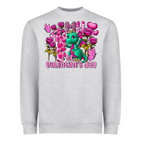 Heather Grey My first Valentine's Day Dragon Heavyweight Sweatshirt - FaDigitalArtStudio