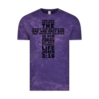 Cloud Purple John 3:16 Bible Verse Cool Christian Church Shirts Christianity Vintage Tee - artisFamous