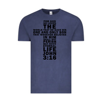 Vintage Denim John 3:16 Bible Verse Cool Christian Church Shirts Christianity Vintage Tee - artisFamous