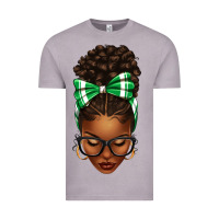 Vintage Zinc Afro Messy Bun Green and White Bow Vintage Tee - texasbilliewilder